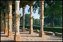 Colonade and gardens, Qutb complex. New Delhi, India ( color)