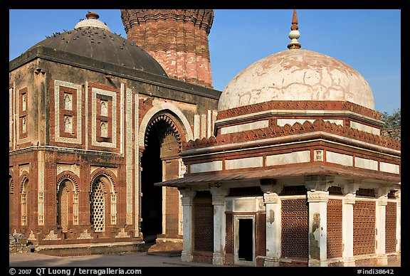 Tomb of Imam Zamin, Alai Darweza gate, and base of  Qutb Minar. New Delhi, India