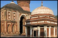 Tomb of Imam Zamin, Alai Darweza gate, and base of  Qutb Minar. New Delhi, India (color)