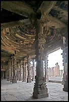 Columns and courtyard, Quwwat-ul-Islam mosque, Qutb complex. New Delhi, India ( color)