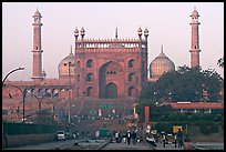 Jama Masjid and East Gate at sunrise. New Delhi, India