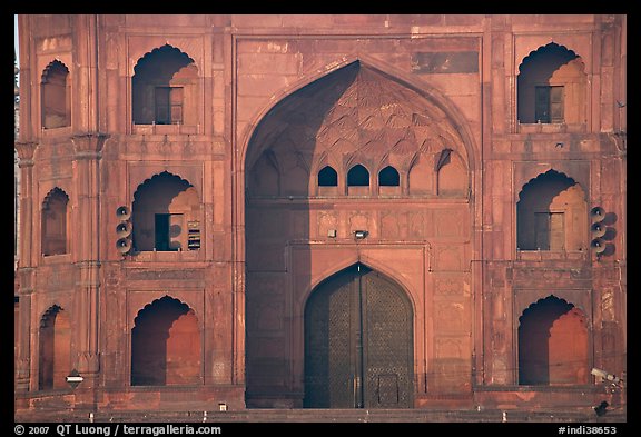 Detail of Jama Masjid East Gate. New Delhi, India (color)