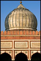 Dome and prayer hall arches, Jama Masjid. New Delhi, India (color)