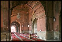 Men in prayer, prayer hall, Jama Masjid. New Delhi, India ( color)