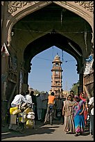 Gate leading to clock tower and Sardar Market. Jodhpur, Rajasthan, India (color)