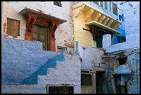 Walls with shades of blue. Jodhpur, Rajasthan, India