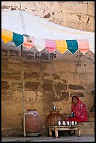 Beverage vendor inside fort. Jodhpur, Rajasthan, India (color)