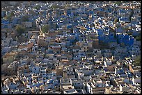 View over a sea of blue houses from Mehrangarh Fort. Jodhpur, Rajasthan, India