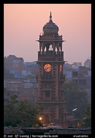 Clock tower at dawn. Jodhpur, Rajasthan, India