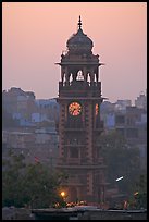 Clock tower at dawn. Jodhpur, Rajasthan, India