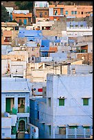 Old town houses with various shades of indigo. Jodhpur, Rajasthan, India (color)