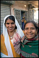 Smiling women in old street. Jodhpur, Rajasthan, India