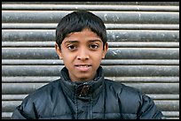 Boy with insulated jacket. Jodhpur, Rajasthan, India ( color)