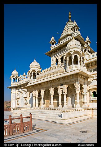 White marble memorial, Jaswant Thada. Jodhpur, Rajasthan, India