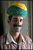 Man with turban, inside Jaswant Thada. Jodhpur, Rajasthan, India