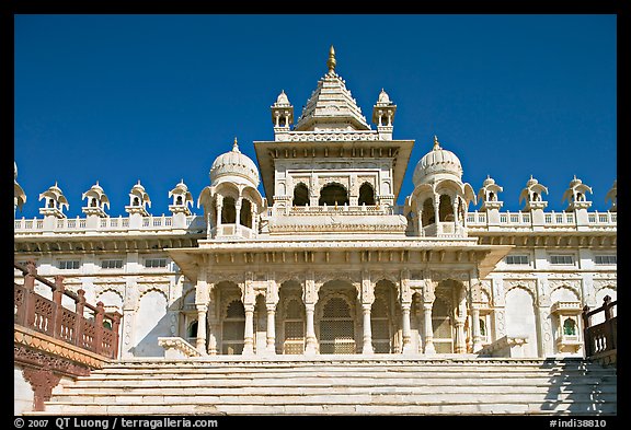 White marble mausoleum, Jaswant Thada. Jodhpur, Rajasthan, India