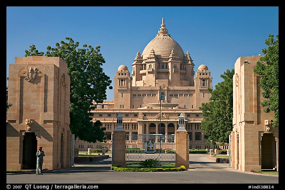 Entrance of Umaid Bhawan Palace. Jodhpur, Rajasthan, India (color)