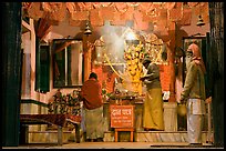 Temple altar by night. Varanasi, Uttar Pradesh, India (color)
