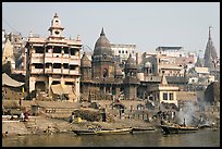 Manikarnika Ghat, the main burning ghat. Varanasi, Uttar Pradesh, India