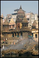 Manikarnika Ghat, most auspicious place to be cremated. Varanasi, Uttar Pradesh, India ( color)