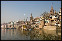 Ganges riverbank, morning. Varanasi, Uttar Pradesh, India ( color)