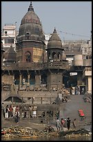 Manikarnika Ghat, the main cremation ghat. Varanasi, Uttar Pradesh, India