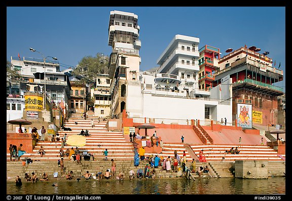 Ganges River at Meer Ghat. Varanasi, Uttar Pradesh, India (color)