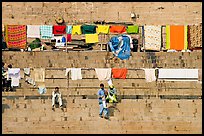 Laundry and steps. Varanasi, Uttar Pradesh, India (color)