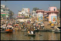 Dasaswamedh Ghat, the main Ghat on the Ganges River. Varanasi, Uttar Pradesh, India