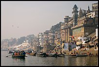 Munshi Ghat and Ganges River. Varanasi, Uttar Pradesh, India ( color)