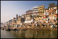 Steps of Ahilyabai Ghat and Ganga River. Varanasi, Uttar Pradesh, India