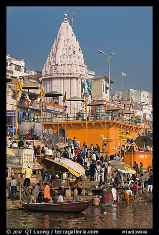 Temple and Dasaswamedh Ghat. Varanasi, Uttar Pradesh, India