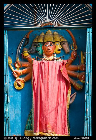 Multi-headed Hindu deity. Varanasi, Uttar Pradesh, India (color)