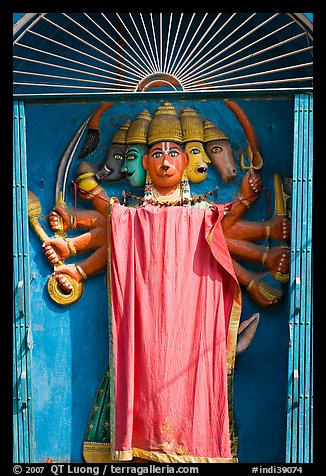 Multi-headed Hindu deity. Varanasi, Uttar Pradesh, India