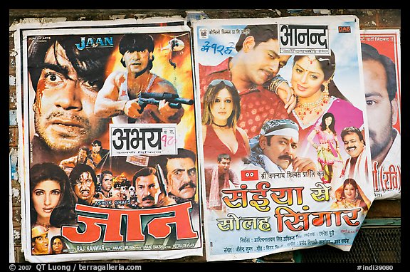 Bollywood movies billboards. Mumbai, Maharashtra, India (color)