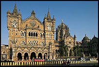 Exhuberant Gothic style of Chhatrapati Shivaji Terminus. Mumbai, Maharashtra, India