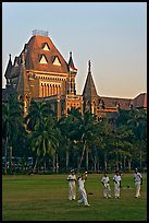 Cricket players and high court. Mumbai, Maharashtra, India (color)