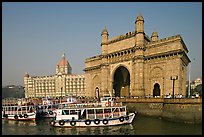 Gateway of India and Taj Mahal Palace, morning. Mumbai, Maharashtra, India ( color)