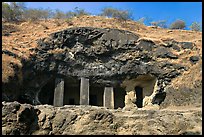 Rock-caved cave, Elephanta Island. Mumbai, Maharashtra, India ( color)