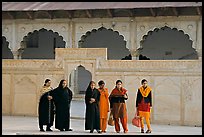 Women in the Khas Mahal, Agra Fort. Agra, Uttar Pradesh, India (color)