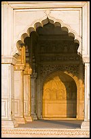 White marble rches, Khas Mahal, Agra Fort. Agra, Uttar Pradesh, India