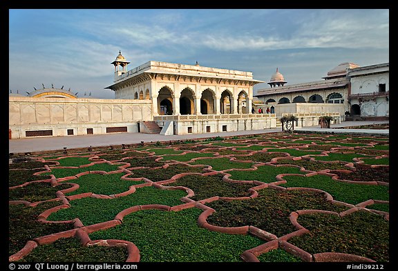 Mughal garden, Agra Fort. Agra, Uttar Pradesh, India (color)