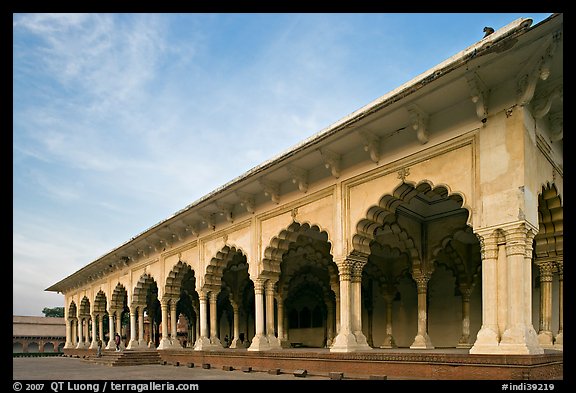 Diwan-i-Am, Agra Fort, late afternoon. Agra, Uttar Pradesh, India (color)