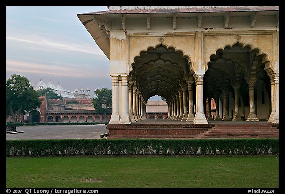 Diwan-i-Am and Moti Masjid in background, Agra Fort. Agra, Uttar Pradesh, India