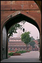 Gate and Moti Masjid in background, Agra Fort. Agra, Uttar Pradesh, India