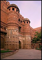 Amar Singh Gate, Agra Fort, sunset. Agra, Uttar Pradesh, India (color)