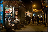 Store and street by night, Taj Ganj. Agra, Uttar Pradesh, India