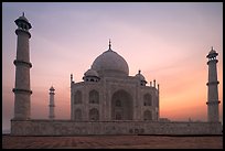 Taj Mahal at sunrise. Agra, Uttar Pradesh, India (color)