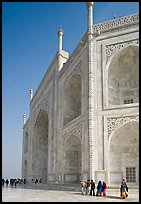 People strolling around main structure, Taj Mahal. Agra, Uttar Pradesh, India ( color)