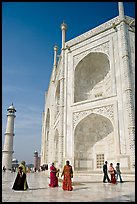View from platform showing two large stacked pishtaqs, Taj Mahal. Agra, Uttar Pradesh, India (color)